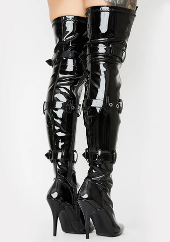 Seduce-3028 Thigh High Boots-Black