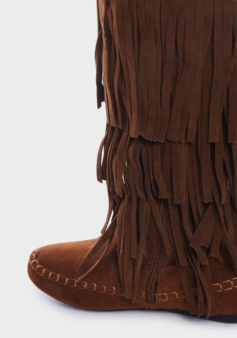Tan No Playtime Fringe Boots