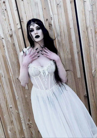 Dance With Death Sleeveless Maxi Dress - Ivory