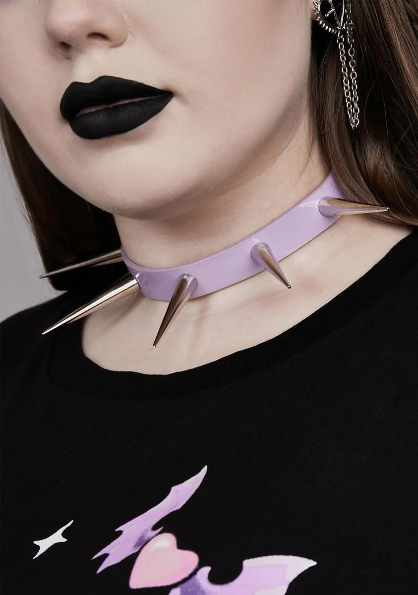 Pastel Purple Super Long Spike Choker