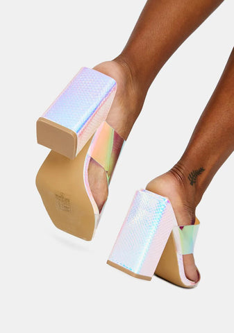 Chrome Stellar Attitude Iridescent Mules
