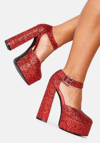 Ruby Shine By Night Glitter Heels