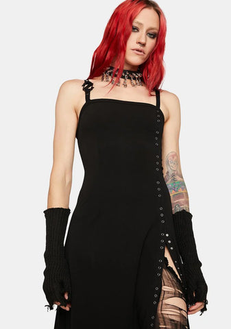 Dark Long Slip Dress