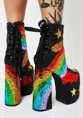Rainbow Shock Glitter Boots