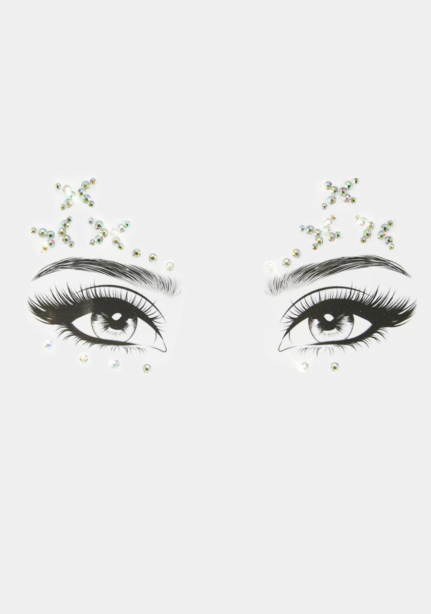 Sky Full Of Butterflies Iridescent Face Gems