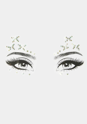 Sky Full Of Butterflies Iridescent Face Gems