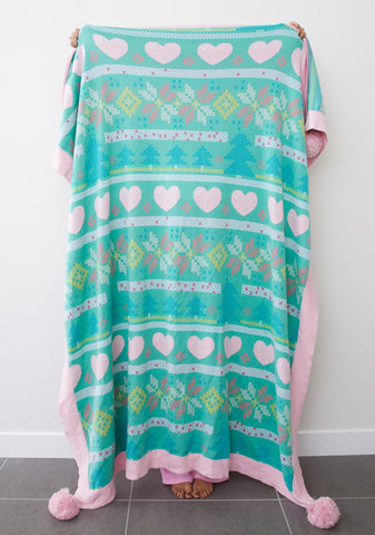 Yearly Feelings Intarsia Throw Blanket