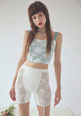Ivory Leave It Behind Garter Shorts