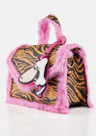 x The Flintstones Faux Fur Handbag