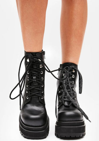 TV Time Platform Combat Boots