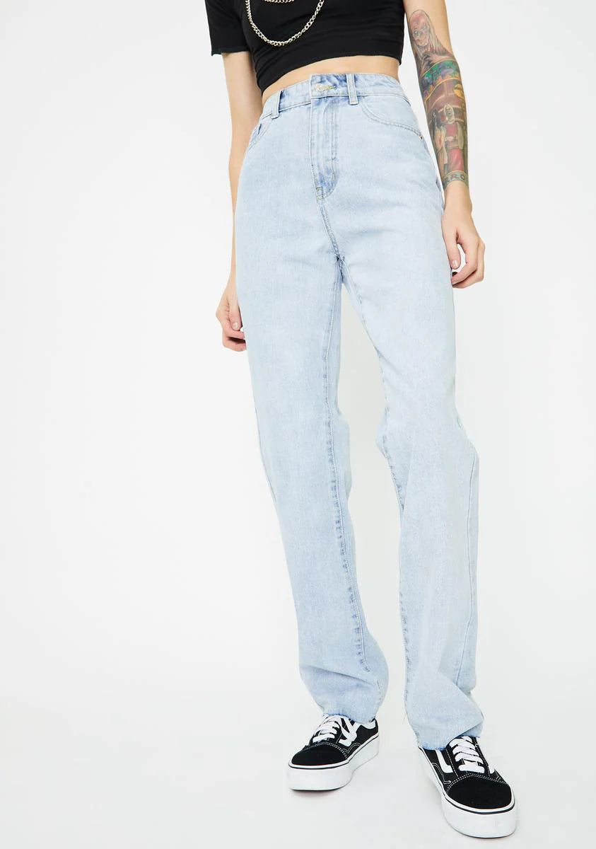 Straight Leg Slim Denim Jeans