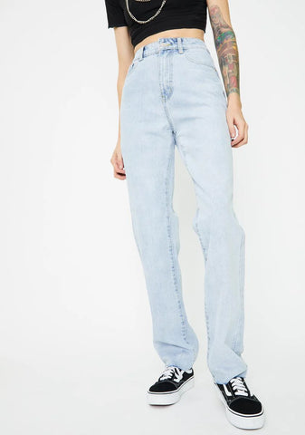 Straight Leg Slim Denim Jeans
