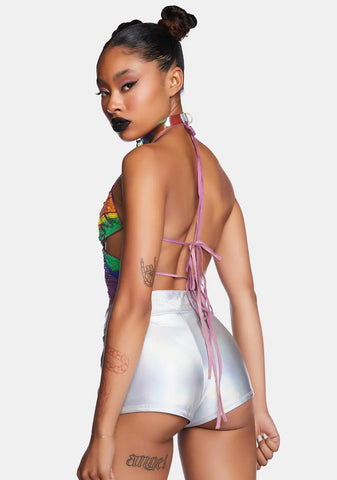 Night Glam Metallic Booty Shorts