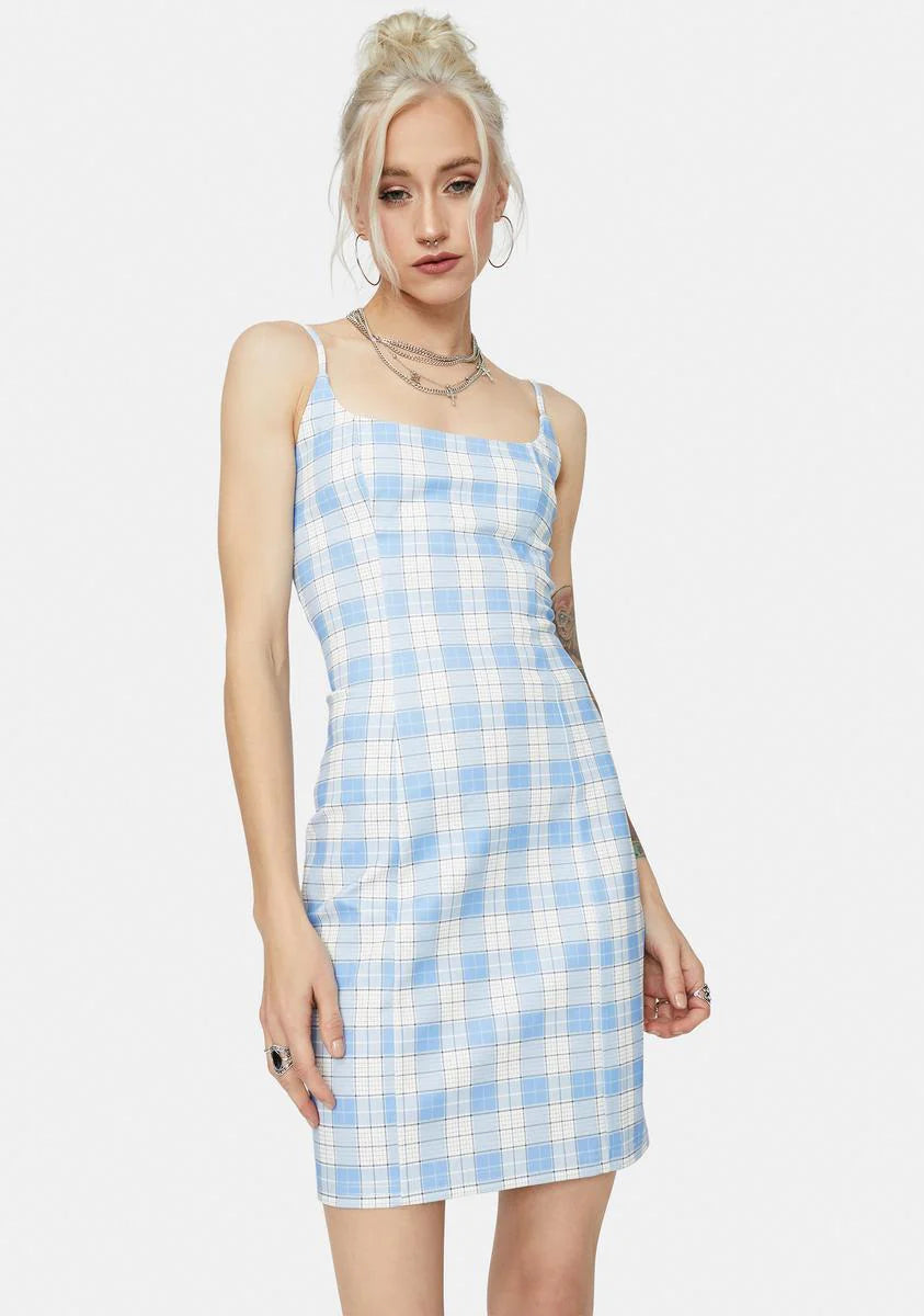 Cool My Own Motives Plaid Mini Dress