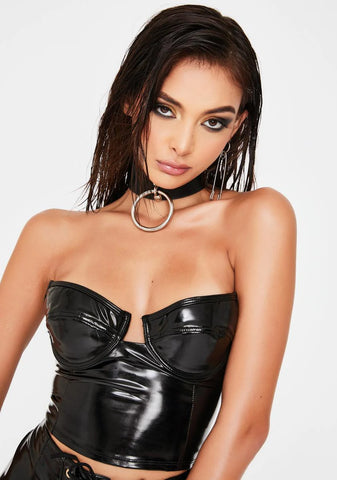 Sleek Support Vinyl Bustier Top