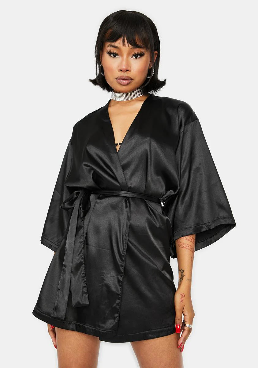 Rose in the Night Satin Robe