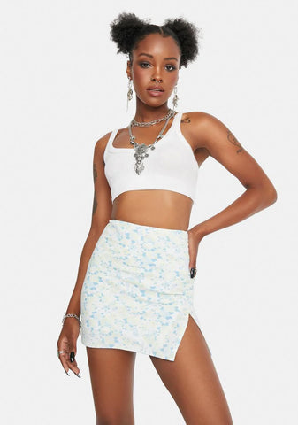 Sky Discovering Why Paisley A-Line Skirt