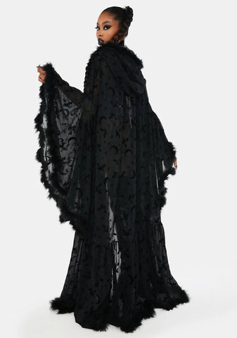 Witch You Were Here Marabou Robe