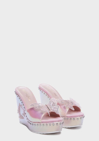 Pink Butterfly Fairy Wedges