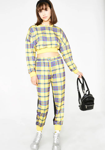 No Classes Plaid Joggers