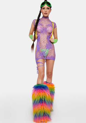 Violet Nothing To Lose Fishnet Mini Dress