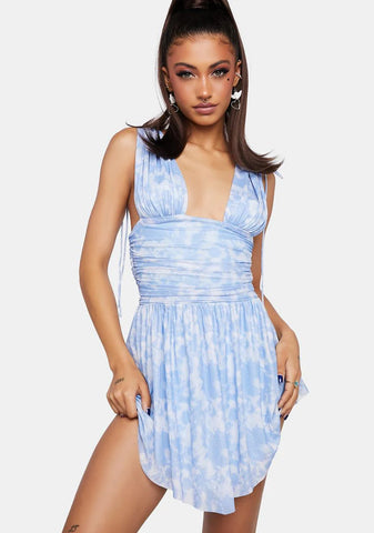 Icy Garden Goddess Mini Dress