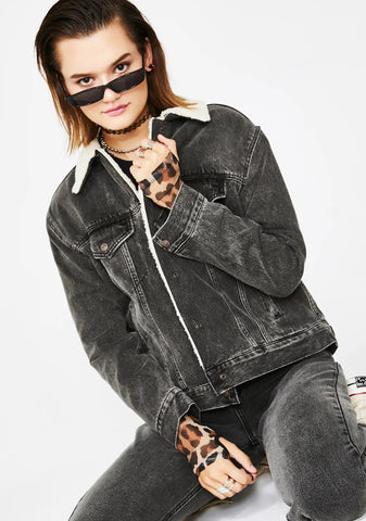 Fade To Black Ex Boyfriend Sherpa Trucker Jacket