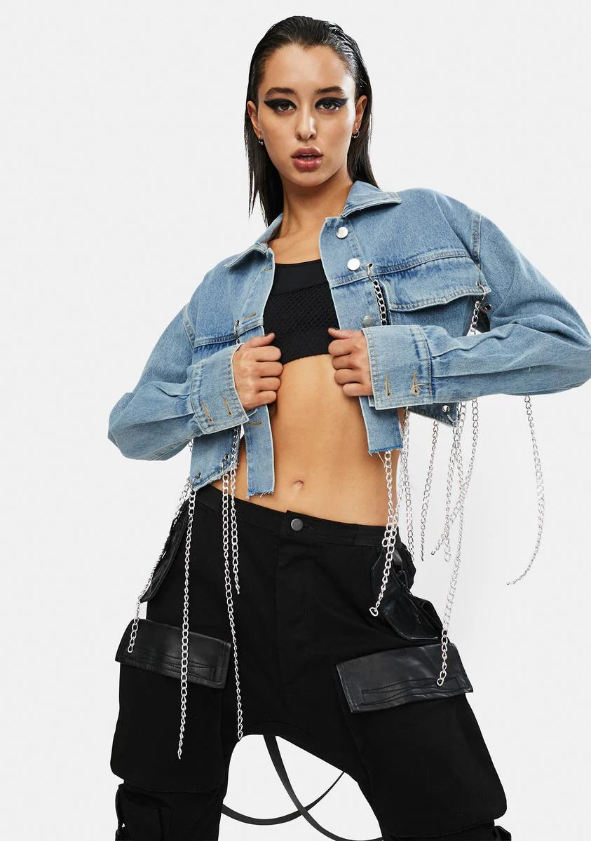 U Walk In Chained Denim Jacket