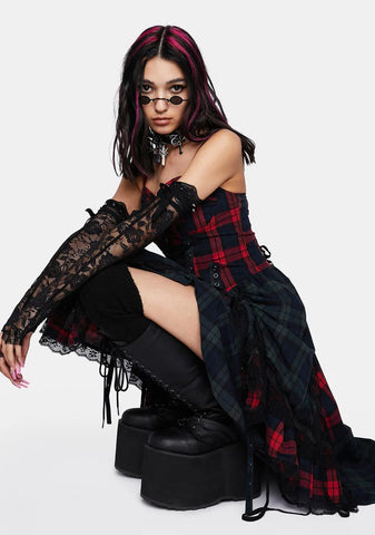 Pink Blue Plaid Dress