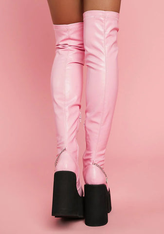 Pinned For Life Thigh High Boots