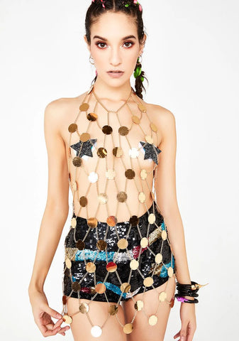 Bling Goddess Mirror Chain Top