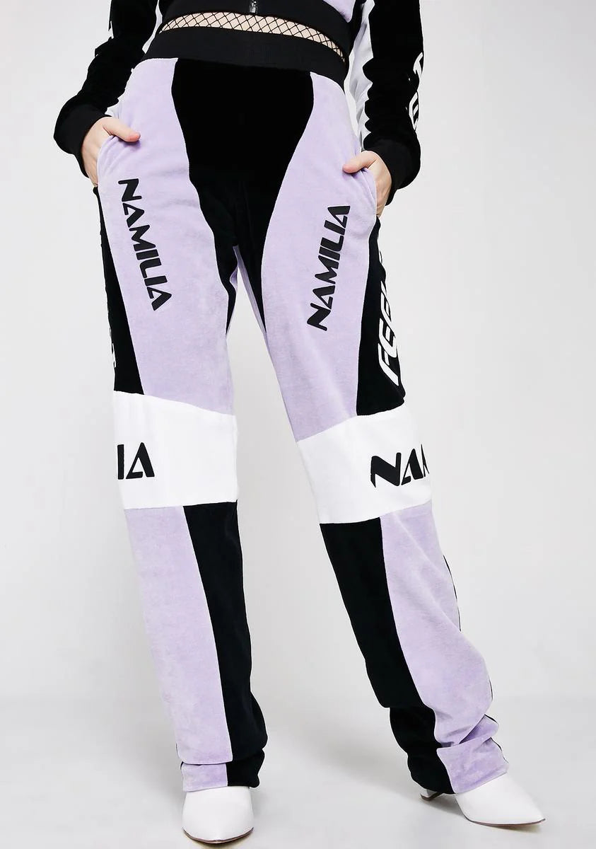 Lavender Velour Motocross Trousers