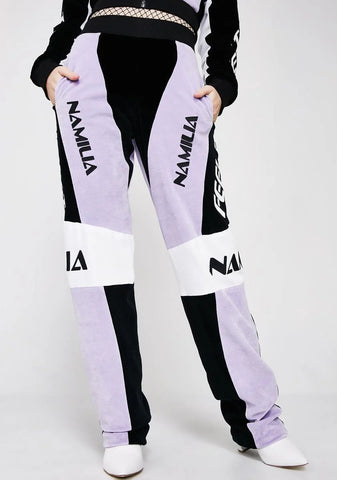 Lavender Velour Motocross Trousers
