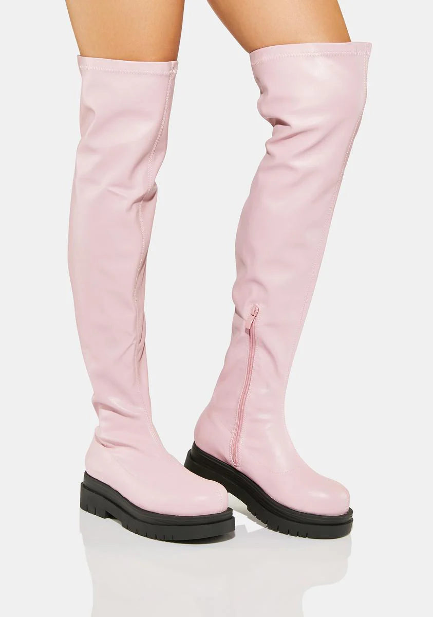 Sassy Cherry Knee High Boots