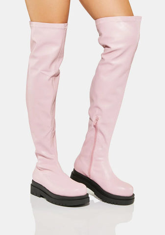 Sassy Cherry Knee High Boots