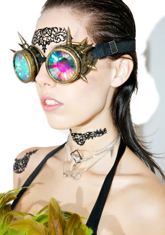 Brass Spike Kaleidoscope Goggles