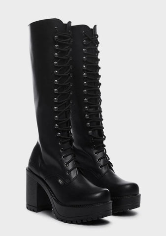 Vegan Lash Knee High Boots