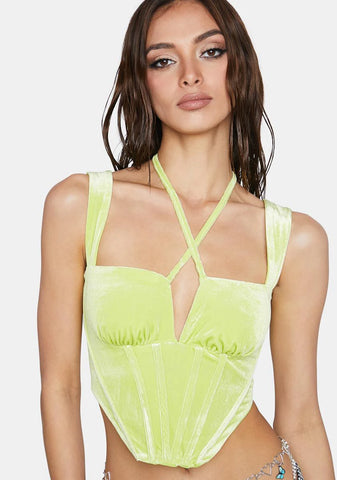 Lush Breathe Me In Velvet Corset Top