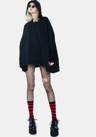 Deathly Wishes Oversized Hoodie Dress