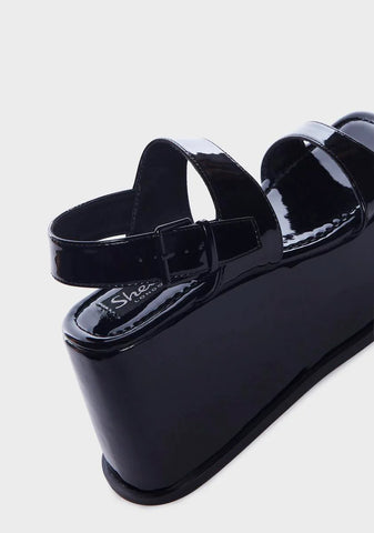 Serafina Patent Platform Sandals