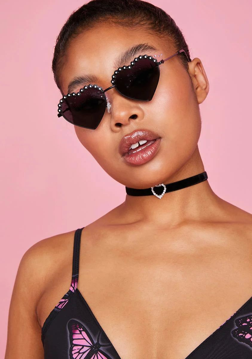 Wicked Cupid Struck Heart Shaped Sunglasses