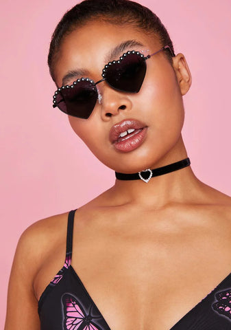 Wicked Cupid Struck Heart Shaped Sunglasses