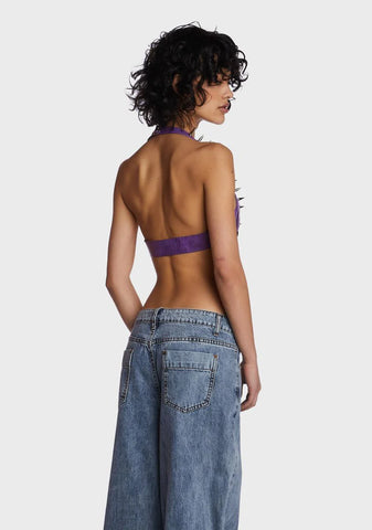 Purple Rivet Halter Top