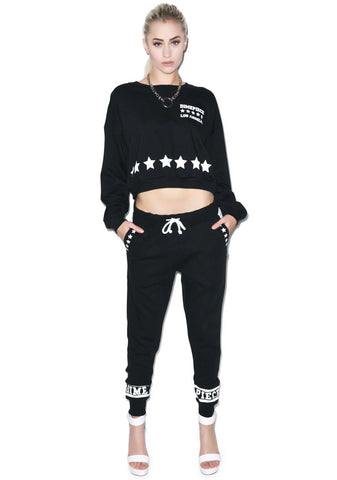 All Star Crop Crewneck - Black