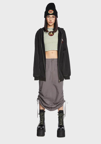 The Misery Chick Midi Cargo Skirt