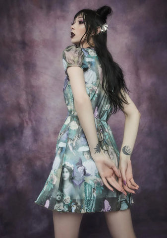 Ink And Feather Portrait Print Wrap Dress