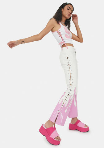 Fired Up Vegan Leather Flares