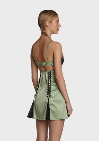 Late Night Rendezvous Slip Dress - Sage