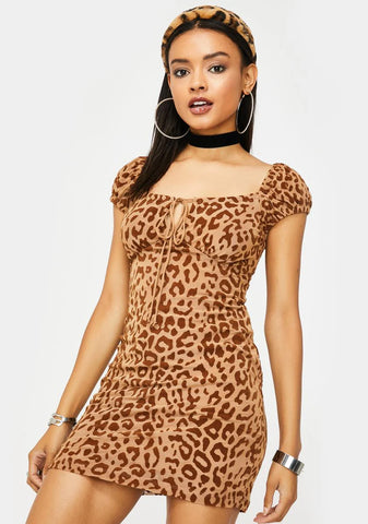 Tan Leopard Gala Dress