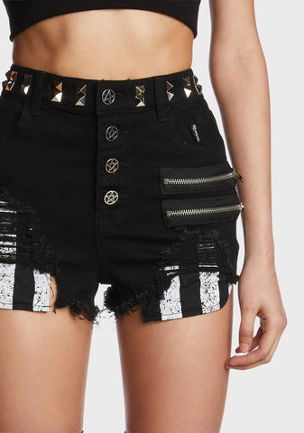 The Dead Instead Distressed Shorts